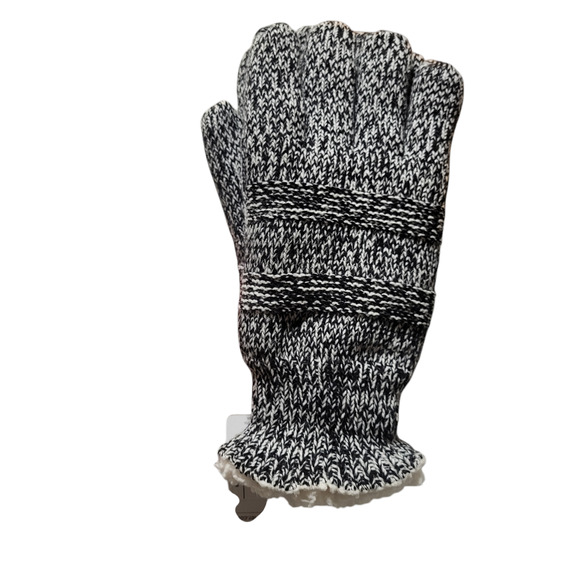 NWT Isotoner eco comfort black and white gloves, one size - Picture 1 of 5